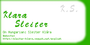 klara sleiter business card
